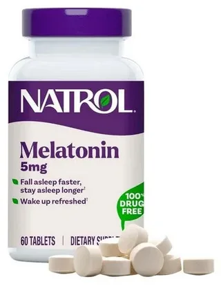 Natrol Melatonin 5 mg Tablets — 5 mg · 60 standard tablets packaging