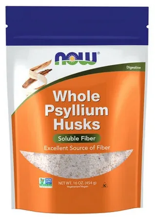 NOW Whole Psyllium Husks — 1 lb (454 g) packaging