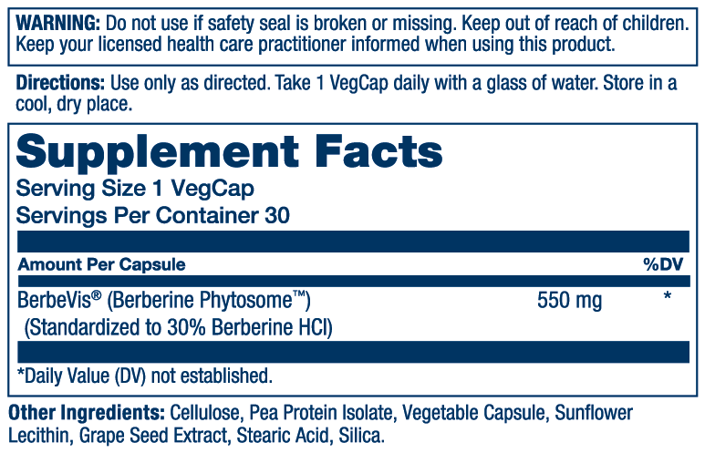Solaray Berberine Phytosome: Supplement Facts