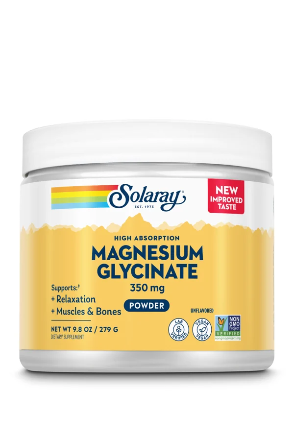Magnesium Glycinate Powder vs Capsules: Which Format Fits Your Routine? 1 Solaray Magnesium Glycinate Powder product packaging