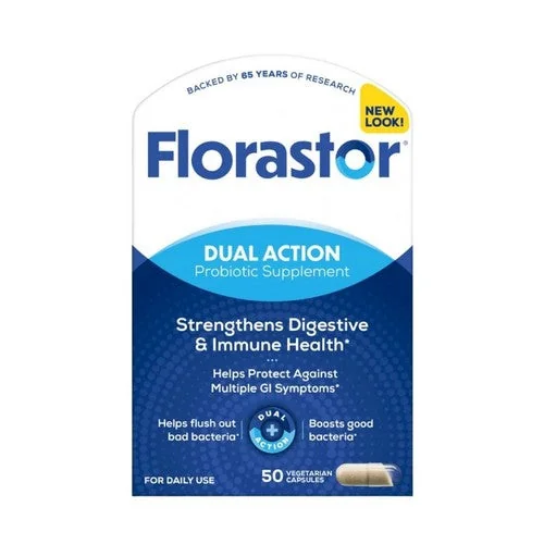 Florastor Dual Action Probiotic 250 mg — product packaging