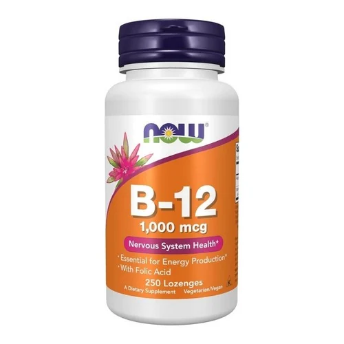 NOW Vitamin B-12 1000 mcg, 250 lozenges, actual product bottle